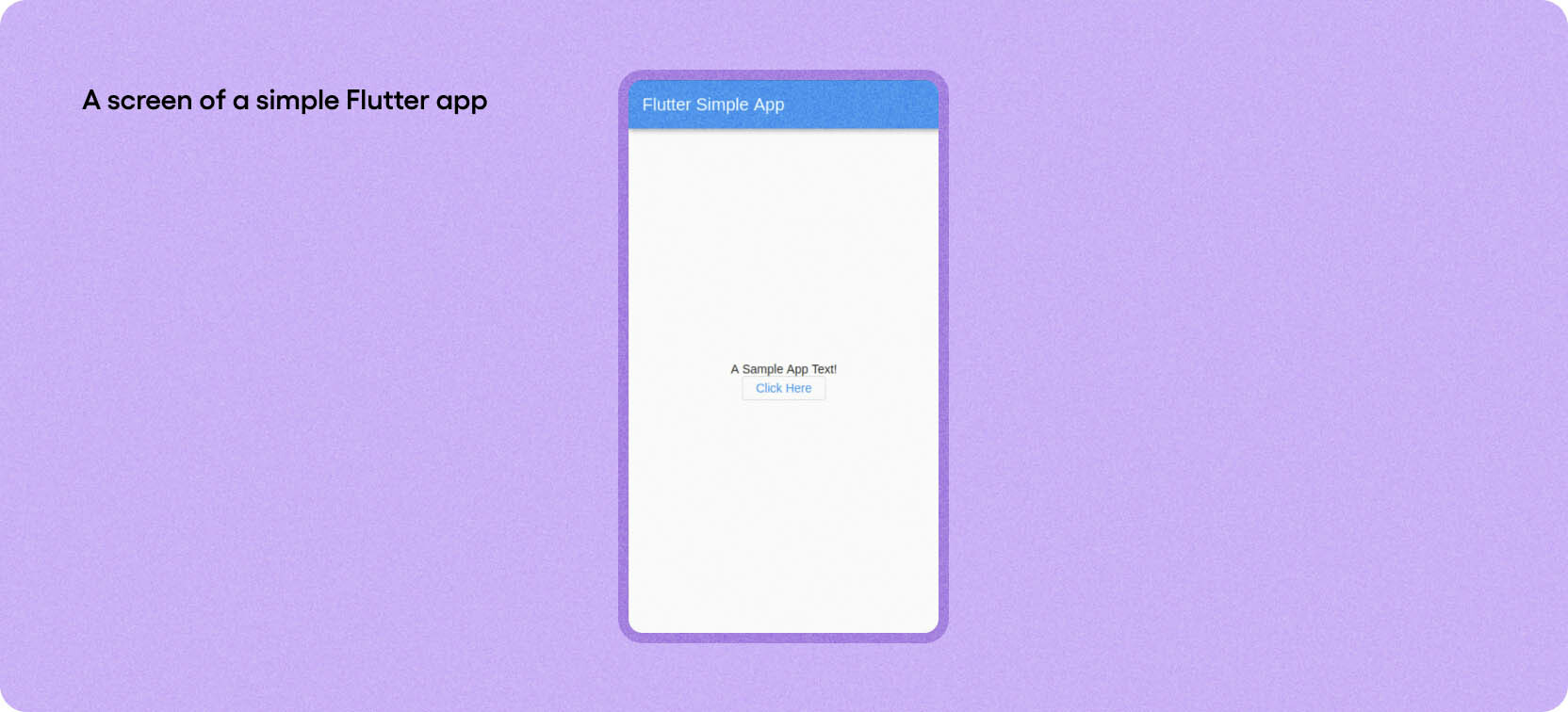 A screen of a simple Flutter app